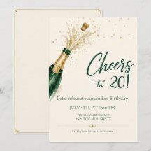 Alles Gute zum 20. Geburtstag Smaragd und Gold