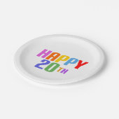 Alles Gute zum 20. Pappteller (Schrägansicht)