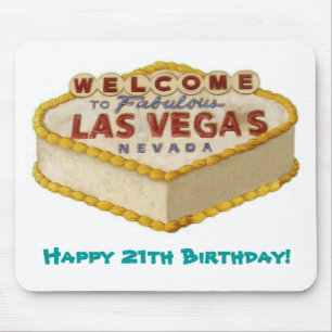 Alles Gute zum 21. Geburtstag! Las Vegas Cake Mous Mousepad
