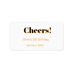 Alles Gute zum 21. Geburtstag Name Datum einfach m Adressaufkleber