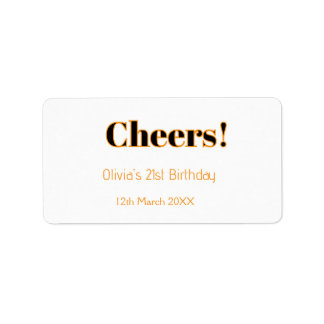 Alles Gute zum 21. Geburtstag Name Datum einfach m Adressaufkleber