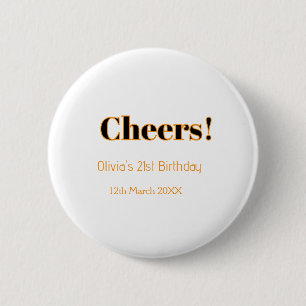 Alles Gute zum 21. Geburtstag Name Datum einfach m Button
