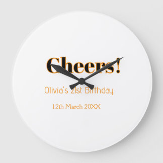 Alles Gute zum 21. Geburtstag Name Datum einfach m Große Wanduhr