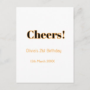 Alles Gute zum 21. Geburtstag Name Datum einfach m Postkarte