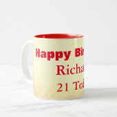 Alles Gute zum 21. Geburtstag Personalisiert Zweifarbige Tasse (Vorderseite Links)