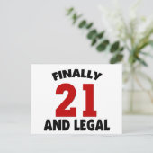 Alles Gute zum 21. Geburtstag Postkarte (Stehend Vorderseite)