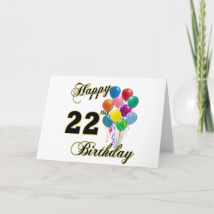 Alles Gute zum 22. Geburtstag mit Balloons Karte