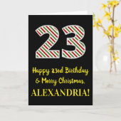 Alles Gute zum 23. Geburtstag & Frohe Weihnachten, Karte (Gelbe Blume)