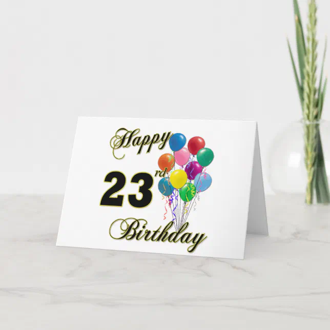 Alles Gute Zum 23 Geburtstag Alles Gute zum 23. Geburtstag Geschenke mit Balloo Karte | Zazzle.de