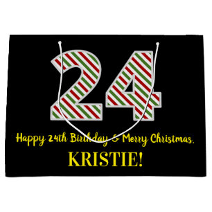 Alles Gute zum 24. Geburtstag & Frohe Weihnachten, Große Geschenktüte