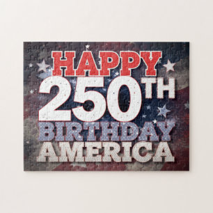 Alles Gute zum 250. Geburtstag Amerika Patriotisch Puzzle