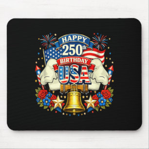 Alles Gute zum 250. Geburtstag USA Floral 4. Juli  Mousepad