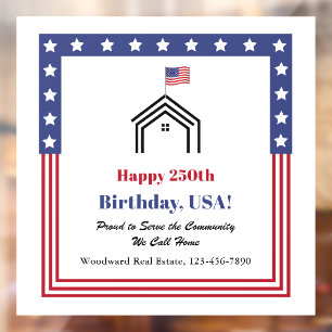 Alles Gute zum 250. Geburtstag, USA! Immobilienmar Fensteraufkleber