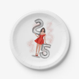 Alles Gute zum 25. Geburtstag, Abbildung Pappteller