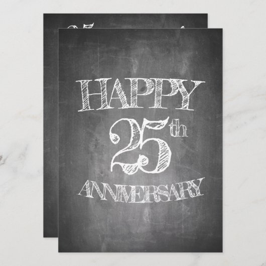 Alles Gute zum 25. Jubiläum auf Kreidebrett (Vorne/Hinten)