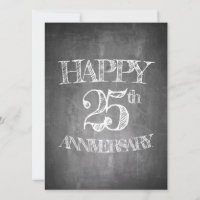 Alles Gute zum 25. Jubiläum auf Kreidebrett