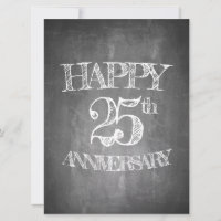 Alles Gute zum 25. Jubiläum auf Kreidebrett
