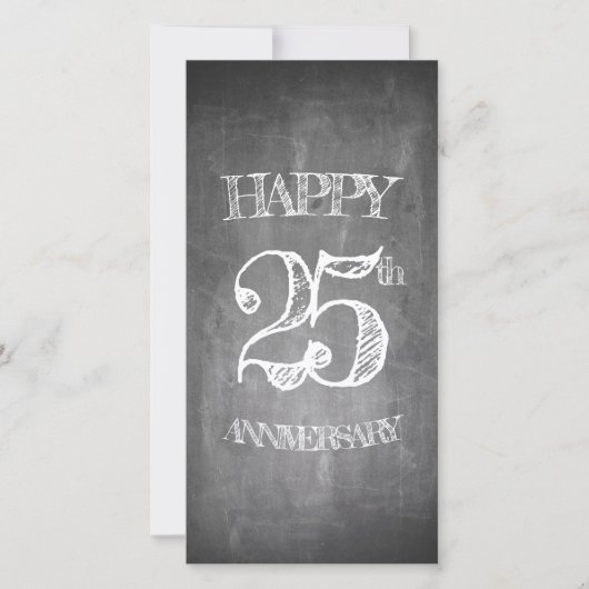 Alles Gute zum 25. Jubiläum auf Kreidebrett (Vorderseite)