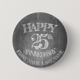 Alles Gute zum 25. Jubiläum auf Kreidebrett Button