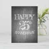 Alles Gute zum 25. Jubiläum auf Kreidebrett Einladung (Stehend Vorderseite)