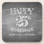 Alles Gute zum 25. Jubiläum auf Kreidebrett Getränkeuntersetzer<br><div class="desc">Alles Gute zum 25. Jubiläum im Chalkboard-Look.

Jahr und Text können geändert werden.</div>