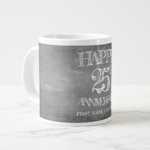 Alles Gute zum 25. Jubiläum auf Kreidebrett Jumbo-Tasse
