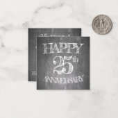 Alles Gute zum 25. Jubiläum auf Kreidebrett Mitteilungskarte (Vorderseite/Rückseite Beispiel)