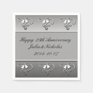 Alles Gute zum 25. Jubiläum Silver Napkins Serviette