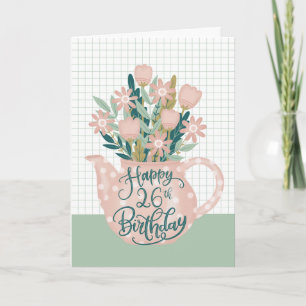 Alles Gute zum 26. Geburtstag mit gepunkteter Blum Karte
