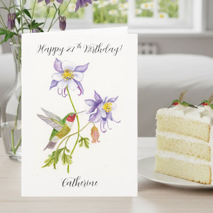 Alles Gute zum 27. Geburtstag Columbine mit Hummin Karte