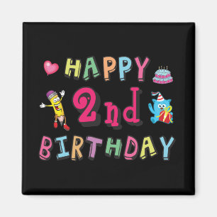 Alles Gute zum 2. Geburtstag. 2 Jahre b-Tag. Magnet