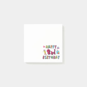 Alles Gute zum 2. Geburtstag. 2 Jahre b-Tag. Post-it Klebezettel