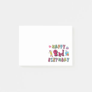 Alles Gute zum 2. Geburtstag. 2 Jahre b-Tag. Post-it Klebezettel