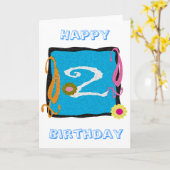 Alles Gute zum 2. Geburtstag Karte (Gelbe Blume)