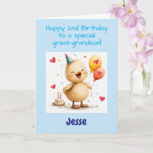 Alles Gute zum 2. Geburtstag Ur-Enkel, Süßes Entle Karte