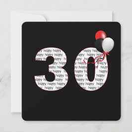 Alles Gute zum 30. Geburtstag auf schwarze Einladu Einladung