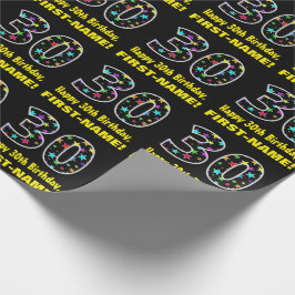 Alles Gute zum 30. Geburtstag, Fun Colorful Stars  Geschenkpapier