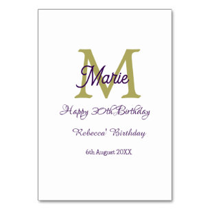 Alles Gute zum 30. Geburtstag goldene Schriftzug m Tischnummer