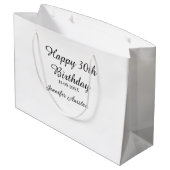 Alles Gute zum 30. Geburtstag hinzufügen Name Datu Große Geschenktüte (Rückseite Schrägansicht)