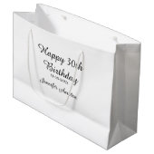 Alles Gute zum 30. Geburtstag hinzufügen Name Datu Große Geschenktüte (Vorderseite Schrägansicht)