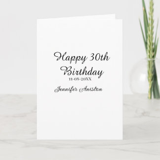 Alles Gute zum 30. Geburtstag hinzufügen Name Datu Karte