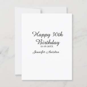 Alles Gute zum 30. Geburtstag hinzufügen Name Datu Postkarte