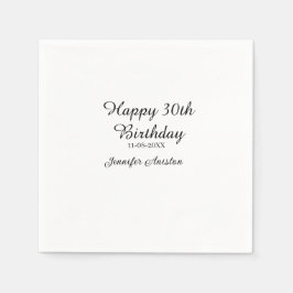 Alles Gute zum 30. Geburtstag hinzufügen Name Datu Serviette