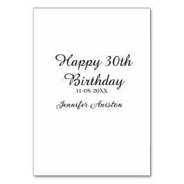 Alles Gute zum 30. Geburtstag hinzufügen Name Datu Tischnummer