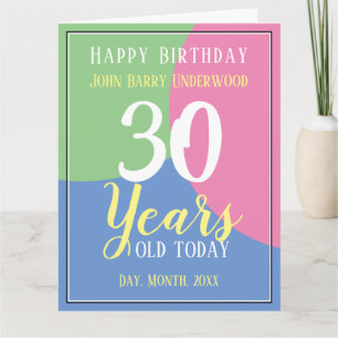 Alles Gute zum 30. Geburtstag Karte