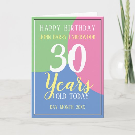 Alles Gute zum 30. Geburtstag Karte (Vorderseite)