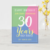 Alles Gute zum 30. Geburtstag Karte (Gelbe Blume)