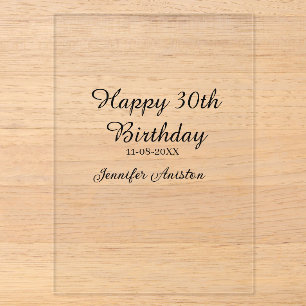 Alles Gute zum 30. Geburtstag Name Datum stilvoll Acryleinladungen