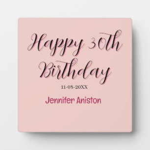 Alles Gute zum 30. Geburtstag Name Datum stilvoll  Fotoplatte