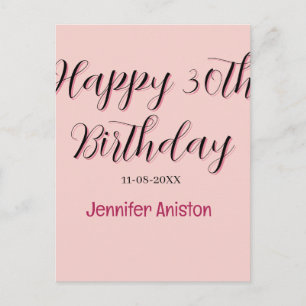 Alles Gute zum 30. Geburtstag Name Datum stilvoll Postkarte